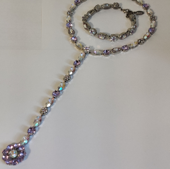 Swarovski Crystals Sautoir necklace and matching bracelet Creations Georgianni - Picture 9 of 16